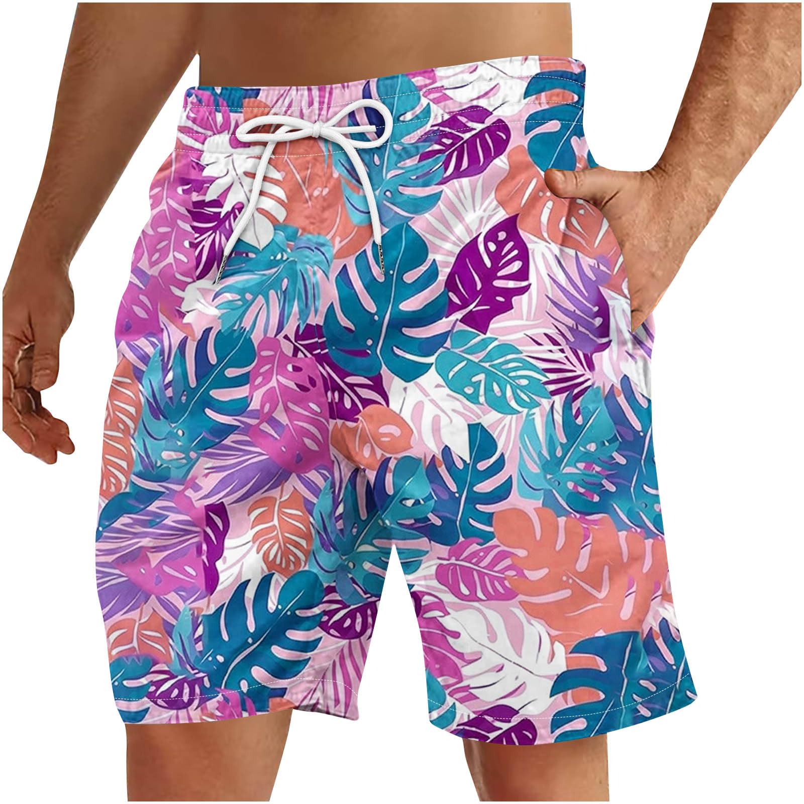 Beach Shorts for Men Summer Graphic Athletic Basketball Golf Lounge Casual Mens Running Swim Short Sweat 12 Multicolor