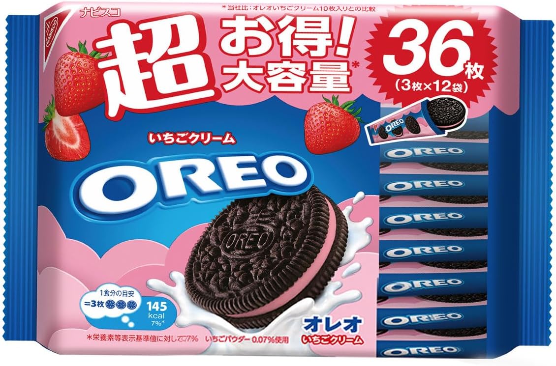 Mondely's Oreo Mega Pack Strawberry Cream, 36 Sheets (3 Sheets x 12 Bags)