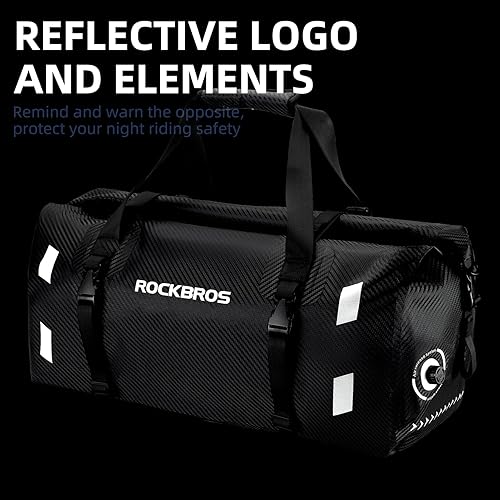Miniatura 29 de ROCKBROS Bolsa de lona impermeable de 60 litros para motocicleta, bolsa de lona seca para motociclismo, barco, kayak, camping, pesca, aventura al