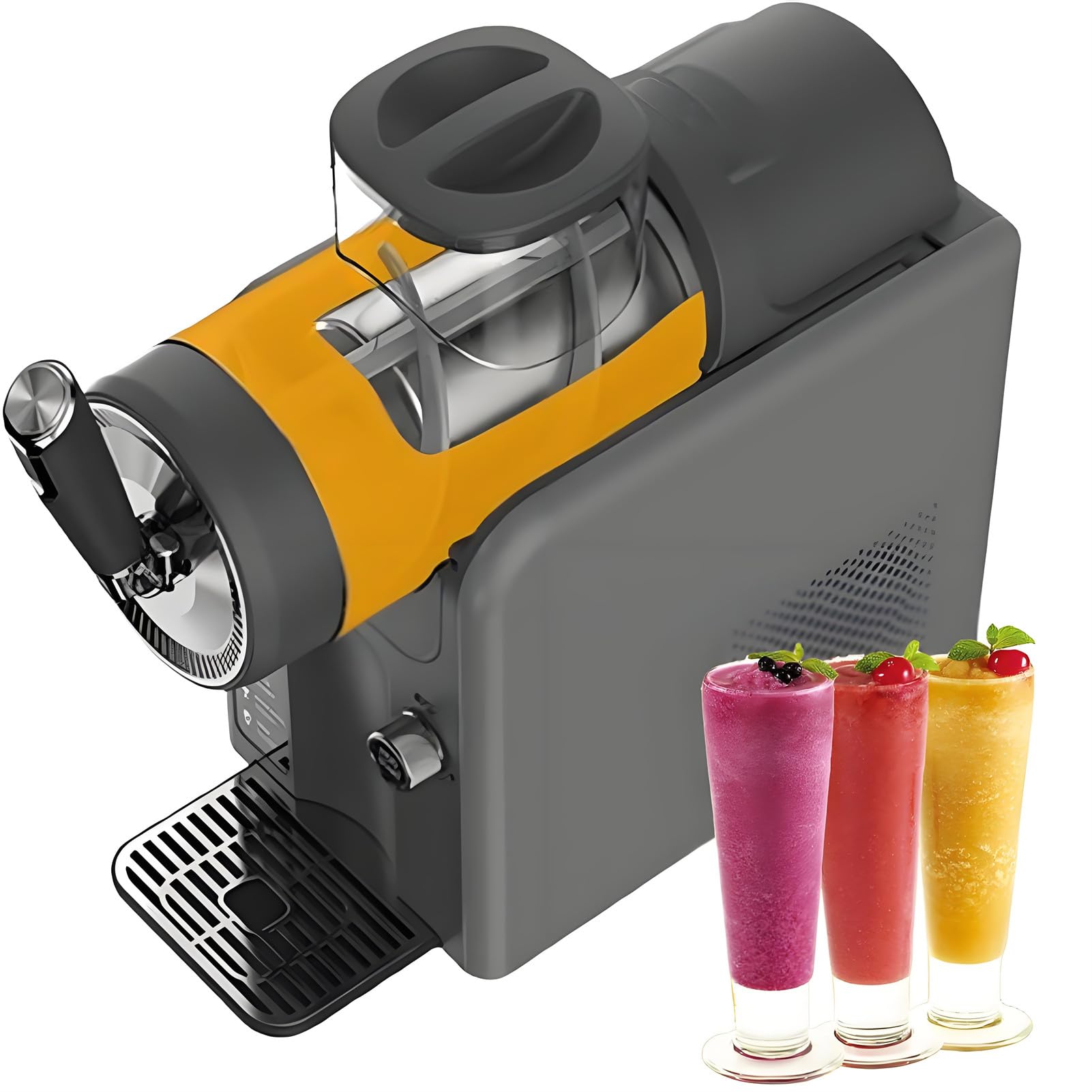 Slush-Maschine 1,8 l, 150 W, Frozen-Drink-Maker für Zuhause, 5 voreingestellte Programme, Drehknopf, automatische Reinigung mit einem Klick, 42,9 x 19 x 39 cm,Grey
