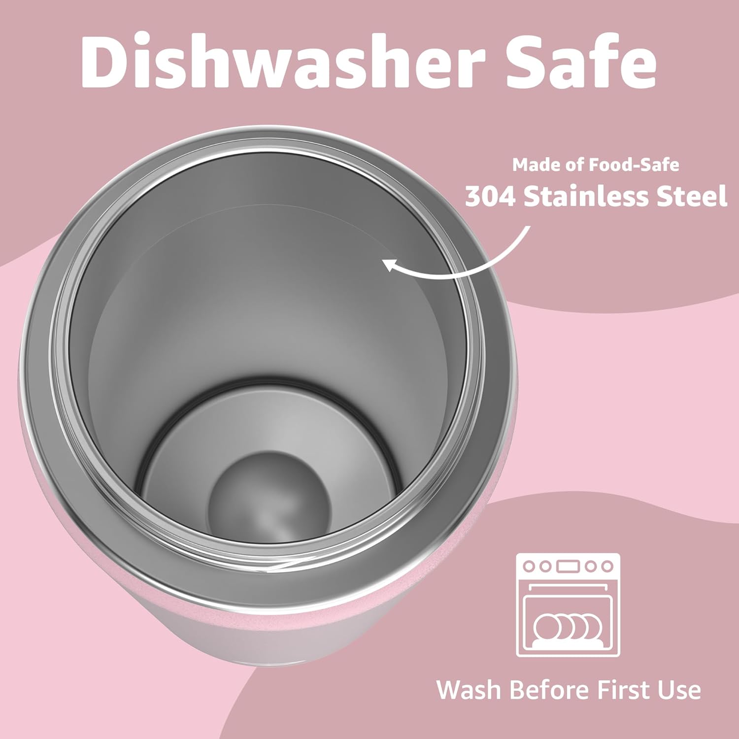 Chill Oasis Water Bottle | Compatible With Popular Flavor Cartridges | BPA Free, Leak Proof, Double-Walled Vacuum Insulated Stainless Steel, and Dishwasher Safe | Cold for 24 Hours (Pink, 22oz) - Image 6