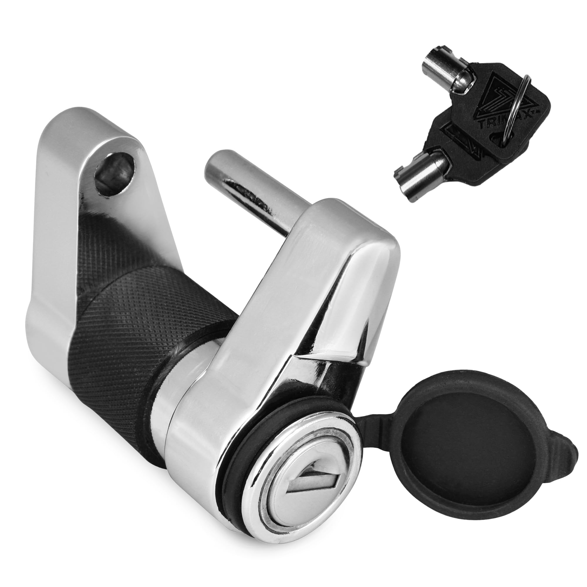 Trimax – TMC10 – 7/8" Key Coupler Lever/Door Latch Lock – Machine-Forged Chrome Steel, Protective Rubber Bumper, Weatherproof Cap, Anti-Theft Security