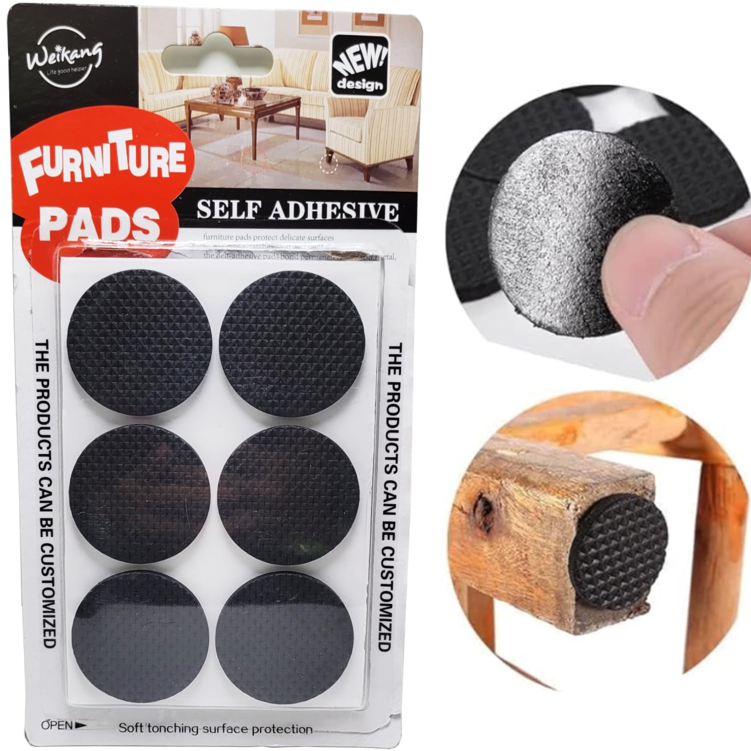 Prostuff.in® 12 Pcs Self-Adhesive Non-Slip Furniture Pads Kit Round Rubber Floor Protector Sofa Bed, Dining Table, Dining Chairs Balance Pad Noise Insulation Pad, Black, (Large Size: 4.5 x 0.4 Cm) (B0D95RC34S) Amazon Price History, Amazon Price Tracker