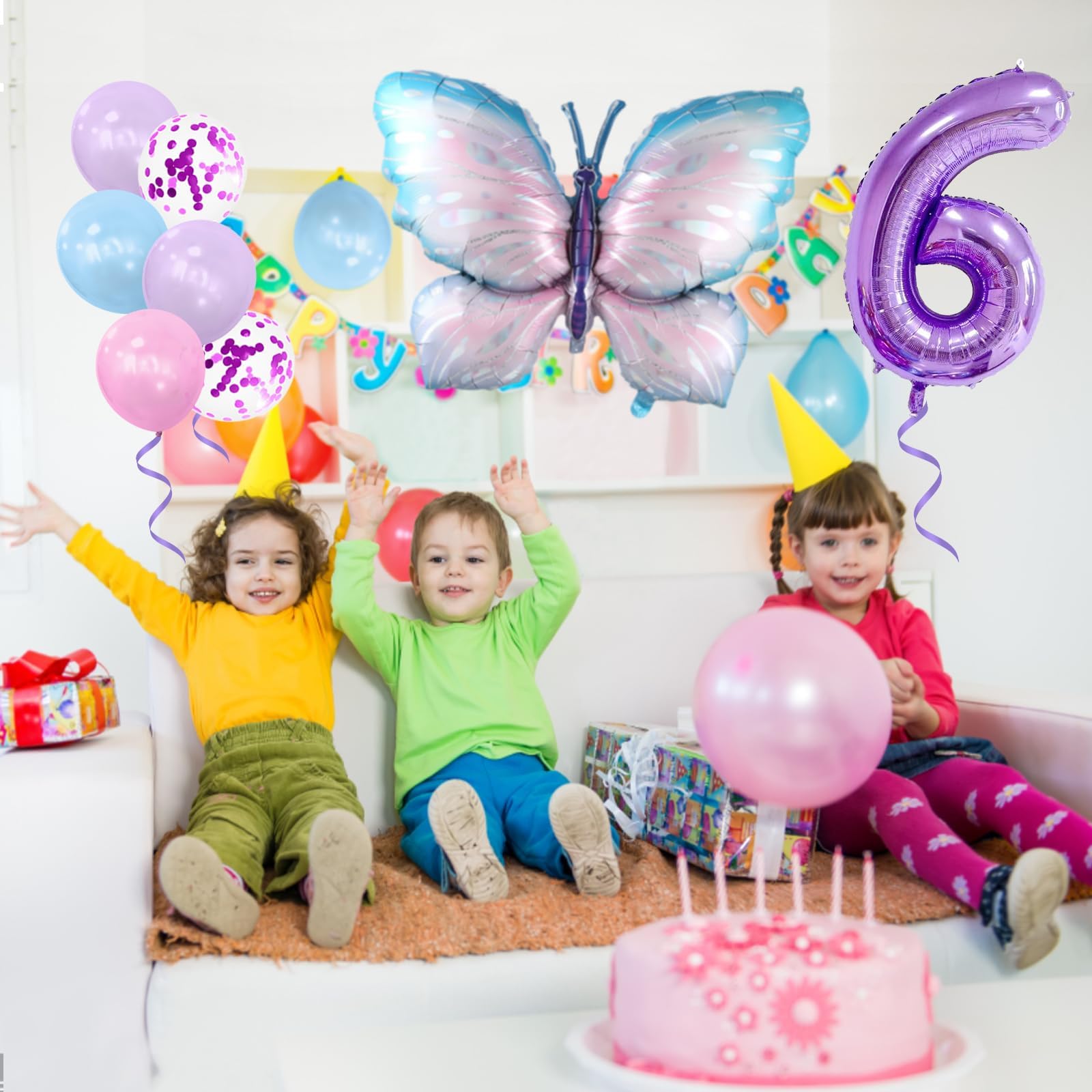 Amazon.com: Dokuna Purple Butterfly Birthday Decorations, 9