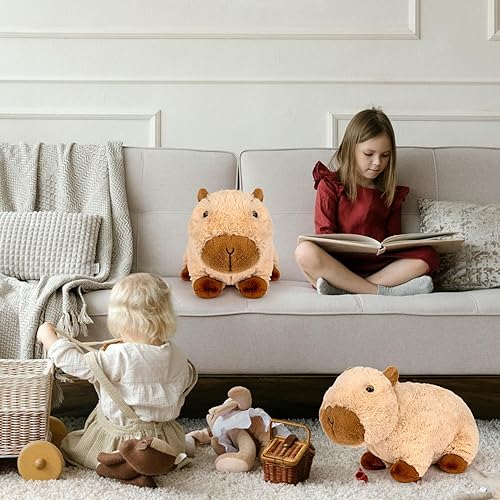 Miniatura 8 de Adorlynetty Peluches de Capybara de peluche, colección de almohadas de felpa suave Capybara para niños (9 pulgadas)