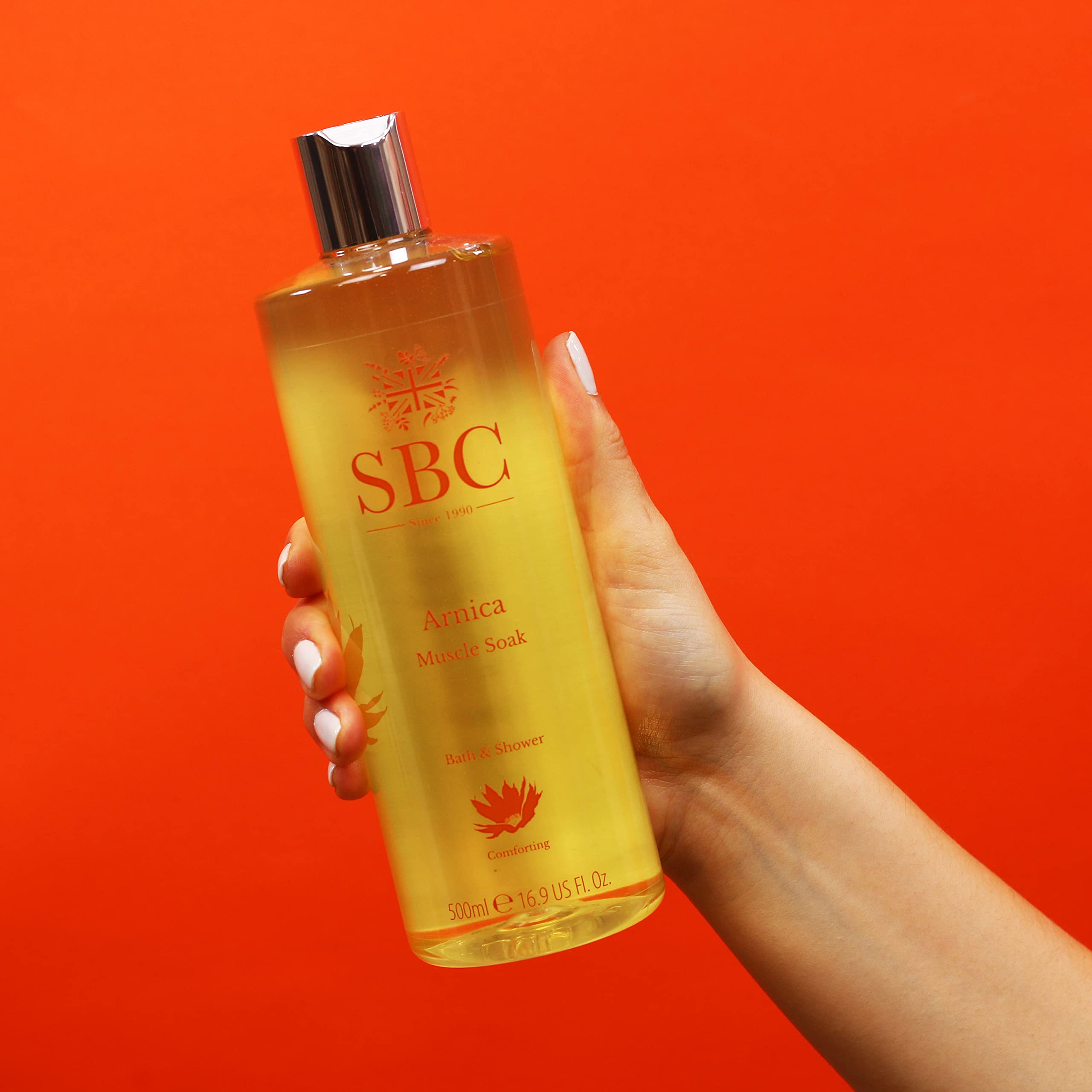 SBC Skincare Arnica Muscle Soak - 1000 ml | Bagnoschiuma Lenitivo per Uomini e Donne | Bagno Vegano all'Arnica per Tensioni Muscolari | Confortante Con Bolle