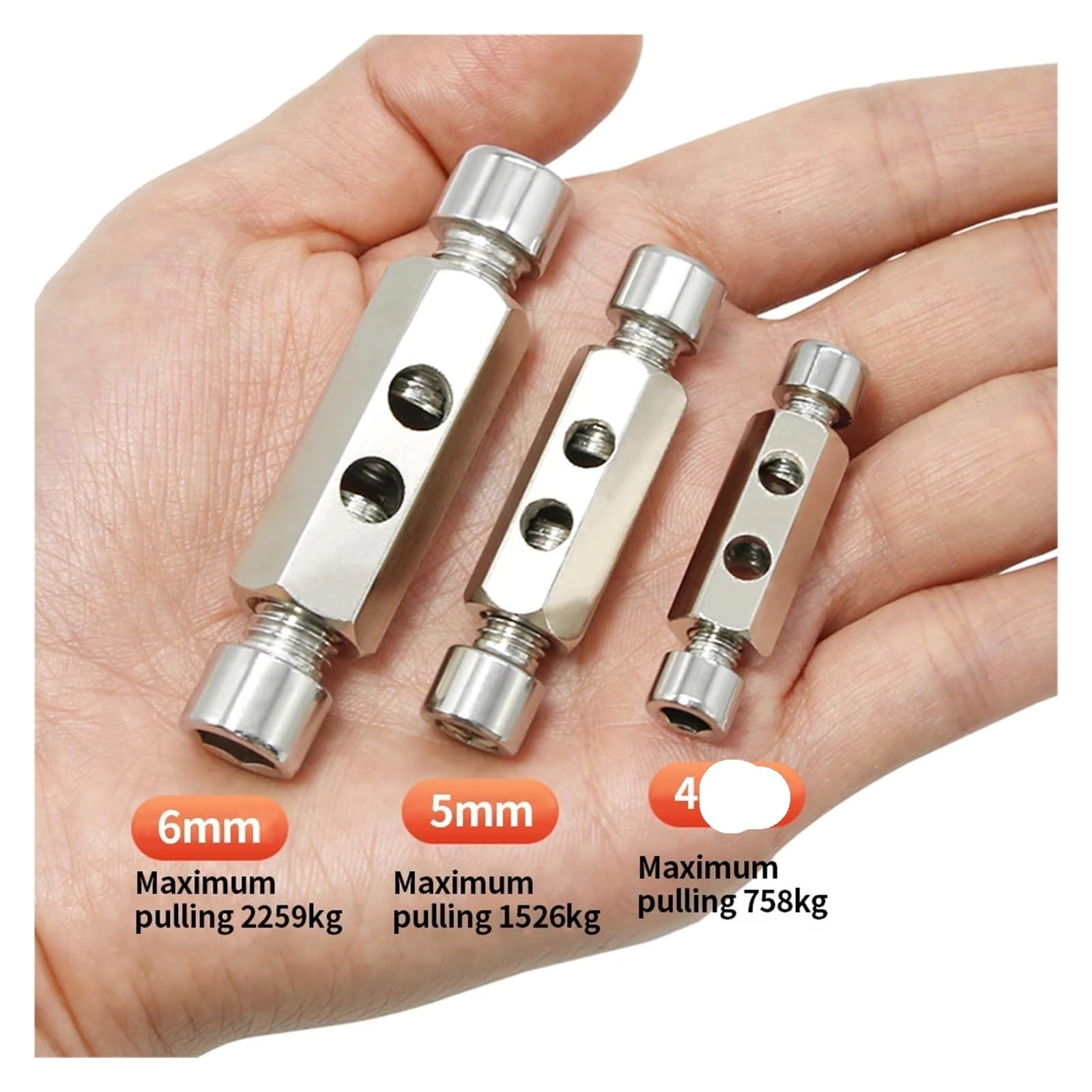 Morsetto for fune metallica in acciaio for impieghi gravosi da 4/5/6 mm, con sospensione regolabile, fissaggio in metallo fisso, 10/20 pezzi per Fune(5mm-10pcs)