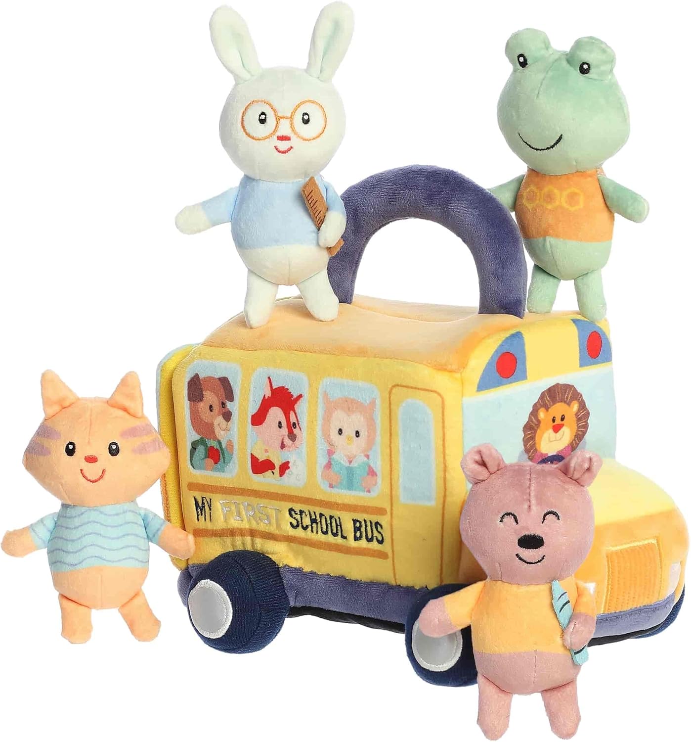 Aurora® Engaging Baby Talk™ My First School Bus™ Baby Playset - A Fun Playset for Sensory Engagement and Play - for Babies and New Parents - Multicolor 8 Inches