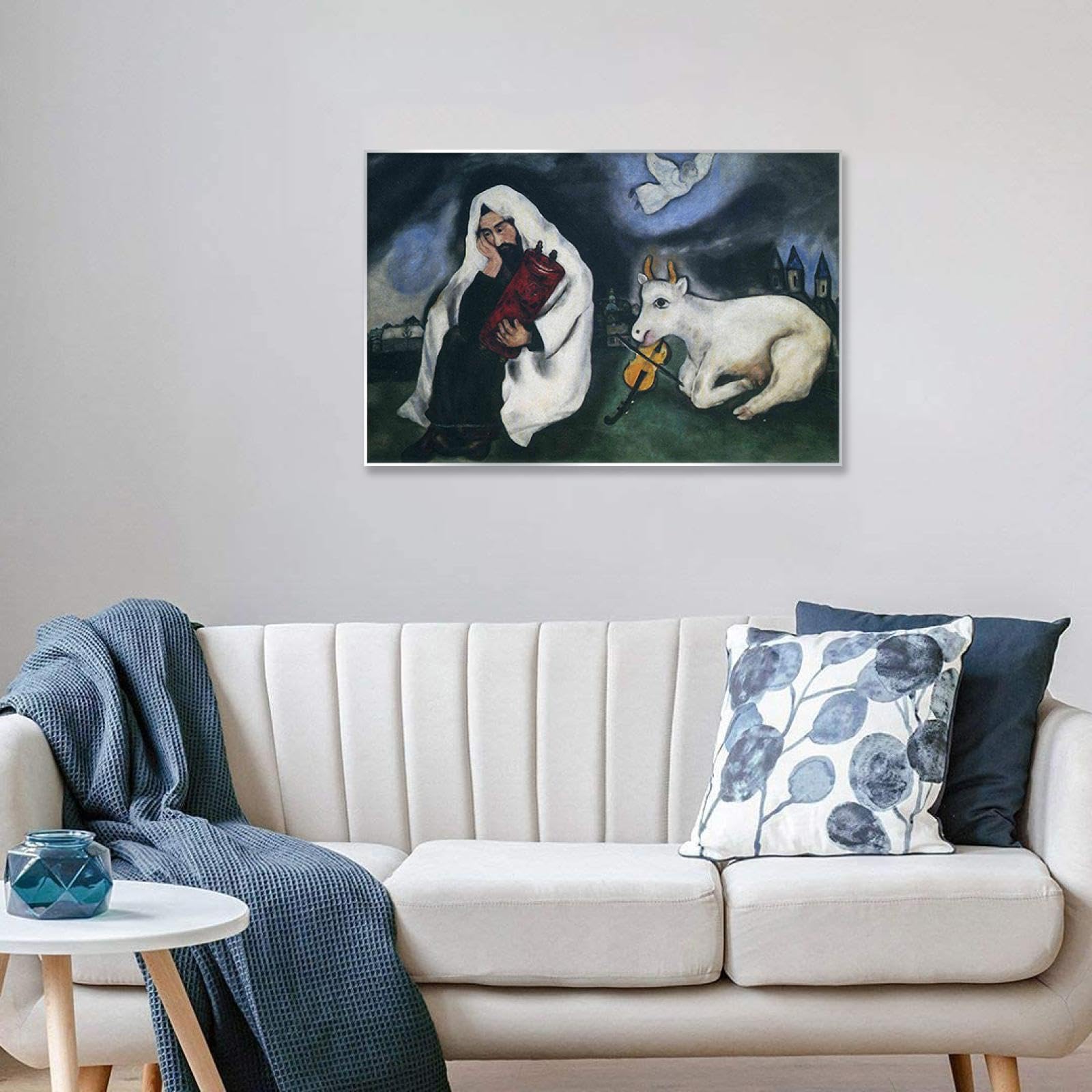 Amazon.com: Silver Framed Canvas prints wall art By Marc Chagall