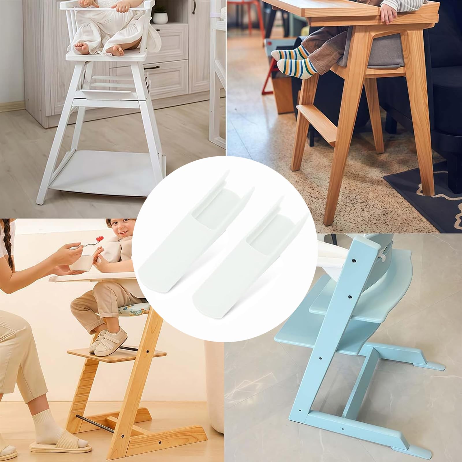 Stokke Tripp Trapp 2 Pieces High Chair Anti-Tilt Protection for Children Tripp Non-Slip Floor Protector for Most Highchairs for Babies and Children Pi : Bebés