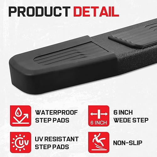 Miniatura 4 de Estribos de 6 pulgadas compatibles con Chevy SilveradoGmc Sierra 1500 Crew Cab 2019-2025, SilveradoSierra 2500hd 3500hd 2019-2025 Crew Cab, dos