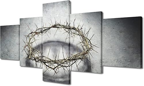 TUMOVO Lienzo decorativo para pared, diseño de corona de espinas, diseño de triunfo de Jesús, para sala de estar, cuadros impresos en lienzo con