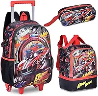 Kit Mochila Infantil Dark Racer Carro Lancheira Estojo Clio