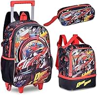 Kit Mochila Infantil Dark Racer Carro Lancheira Estojo Clio
