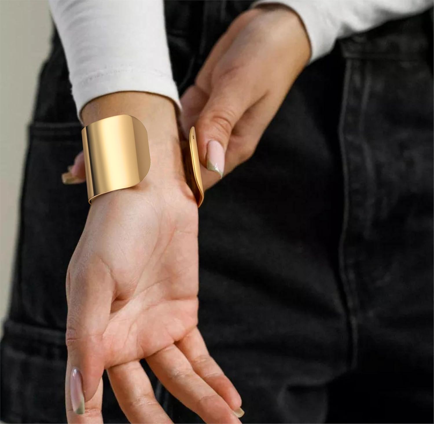 FIRAZIO 2-8 Pcs Cuff Bangle Bracelet for Women Open Wide Wire Bracelets Golden Wrist Cuff Wrap Bracelet Adjustable - Image 4