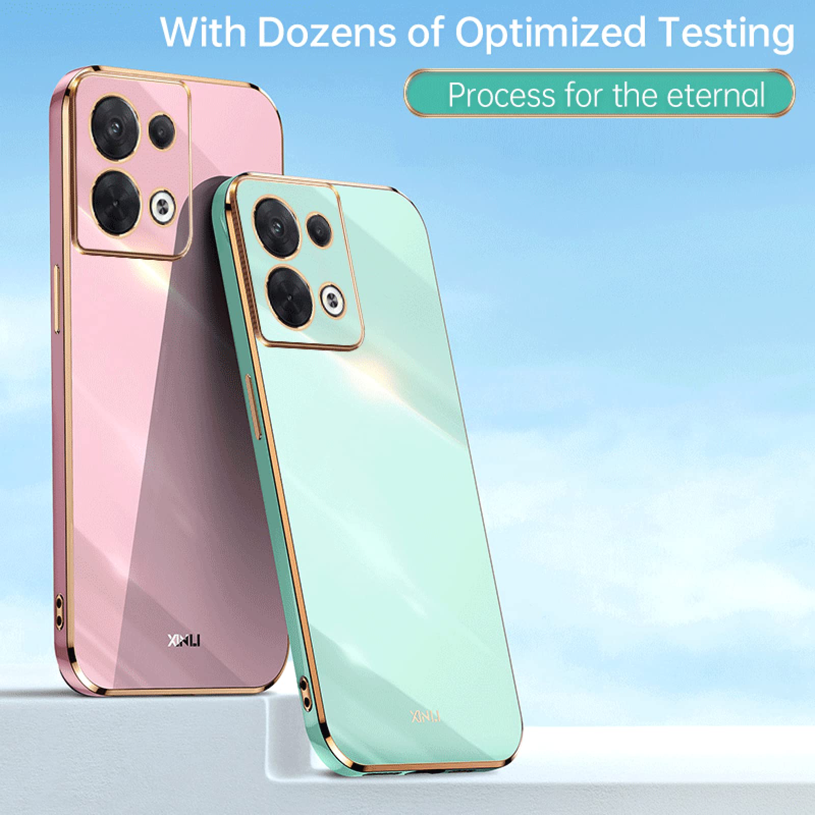 QIYIN Cover Per Oppo Reno 8 5G/Reno8 5G, Cabina Silicone Colorato Case Proteggi La Fotocamera