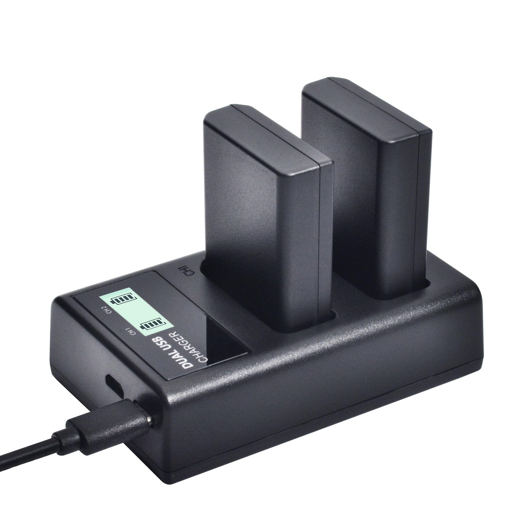 QUMOX EN-EL14 EN-EL14a Batterie (Paquet de 2) et Double Chargeur USB LCD Compact pour Appareil Photo Nikon D5500, D5300, D3300, D5100, D5200, D3100, Nikon DF, D3200, P7100, P7700