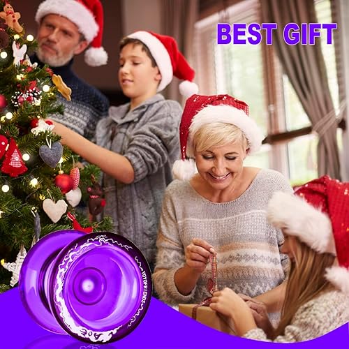 Miniatura 6 de 7YO Yoyo AOE profesional, Yoyo de cristal para niños principiantes, Yoyo de doble propósito con rodamiento Yoyo que no responde para avanzado, truco