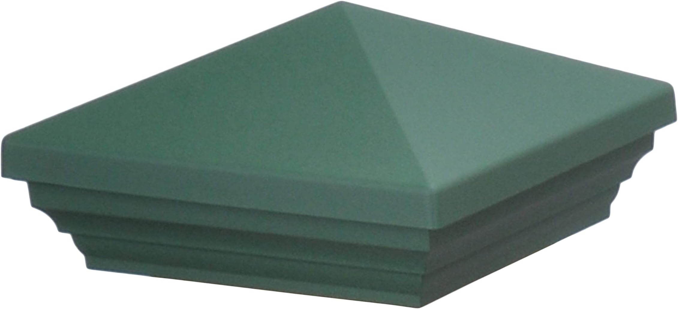 Myard Screw-Free Universal Fence Pyramid Top Cap fits Post 4 x 4 Inches (Actual Post Size 3.5 x 3.5) Porch, Handrail, Railing, Fence (Qty 10, Green)
