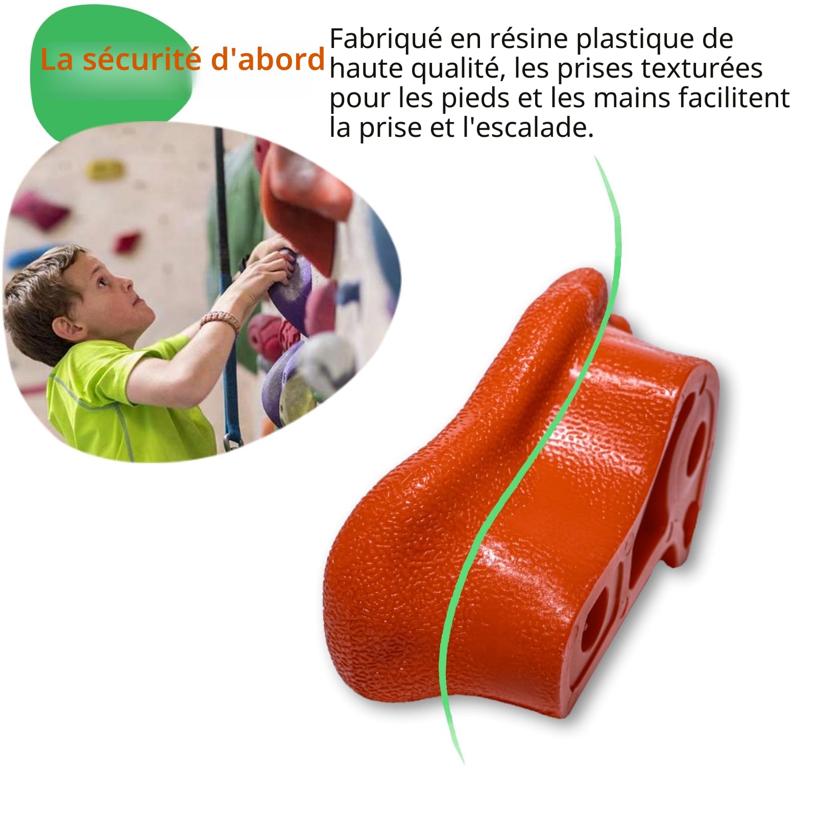 CIMOYBAI Prises d'escalade, Pierres à Grimper Enfants Outdoor, Prises d'escalade Enfants Multicolores, Prises pour Murs d'escalade avec vis de Fixation pour Tours de Jeux et Murs d'escalade