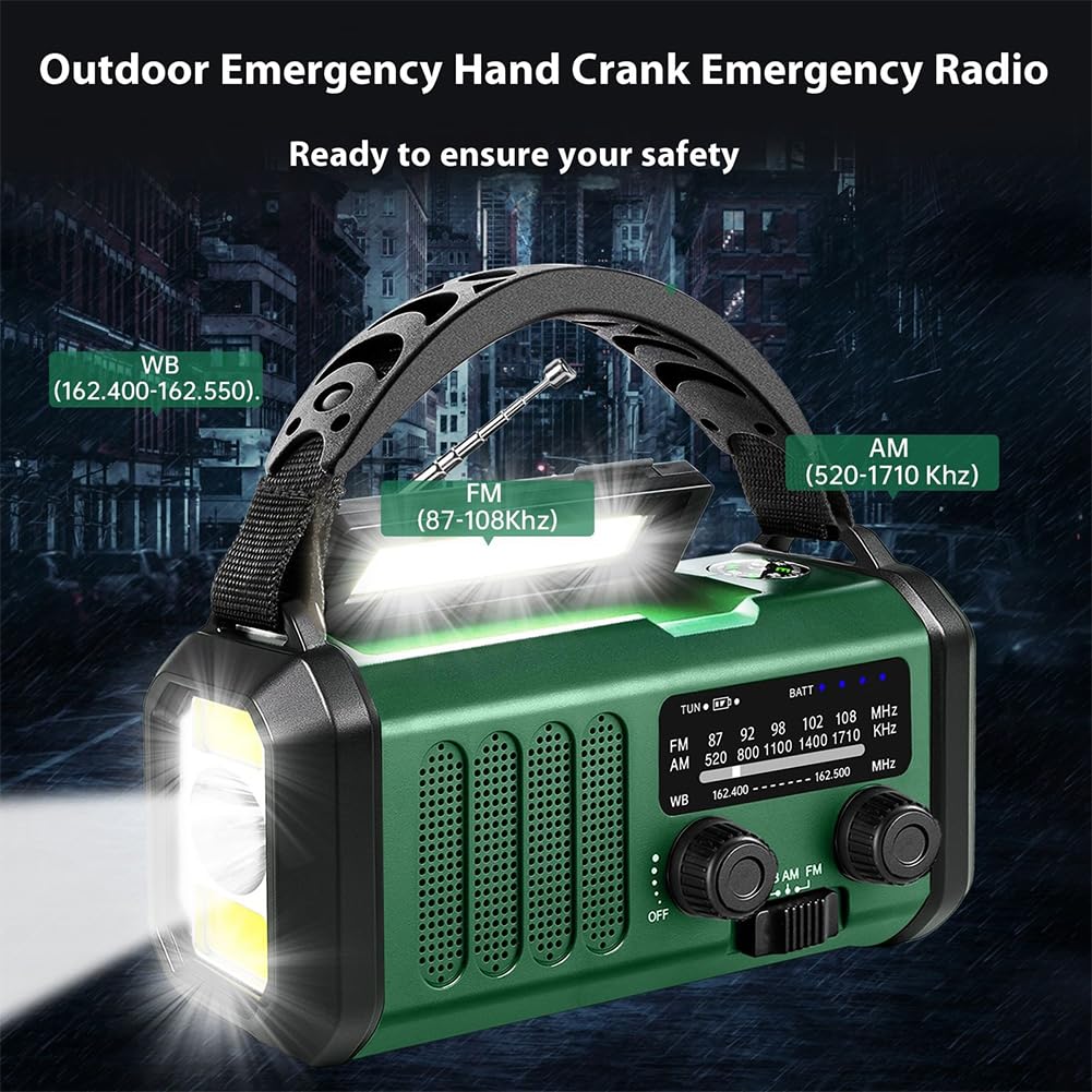 Ręczne korba ratunkowa latarka 20000 mAh Solar Survival Radio z lampą odczytu SOS Alarm dla pochodni kempingowych