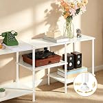 Blanc TV Stand avec stockage pour 50 1 cm TV Centre de divertissement moderne avec étagères de rangement ouvertes 3 Bois de base TV Console Table Media Cabinet pour Salon Chambre Bureau