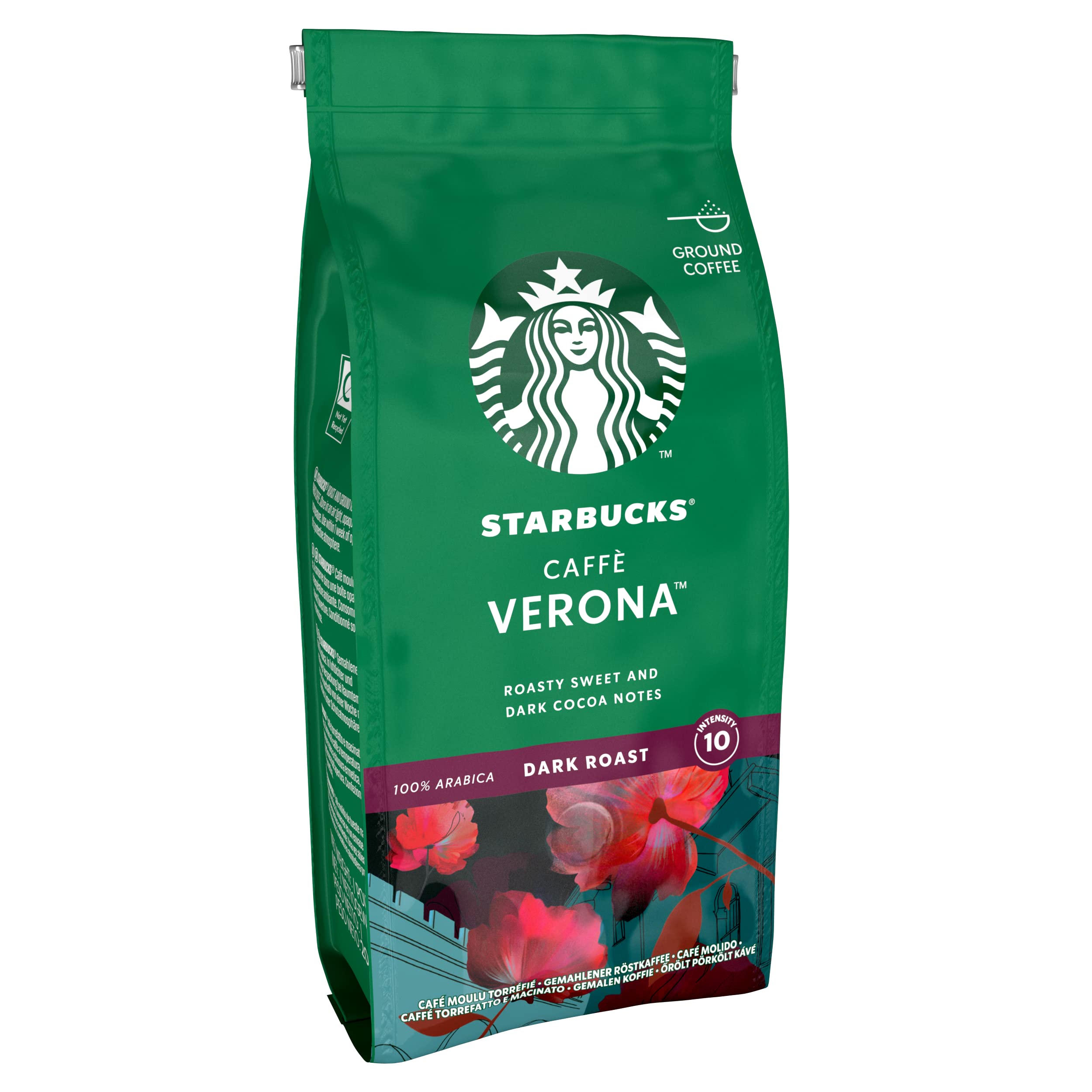STARBUCKS Verona Caffè Macinato Tostatura Scura, 6 Sacchetti da 200g (1,2kg)