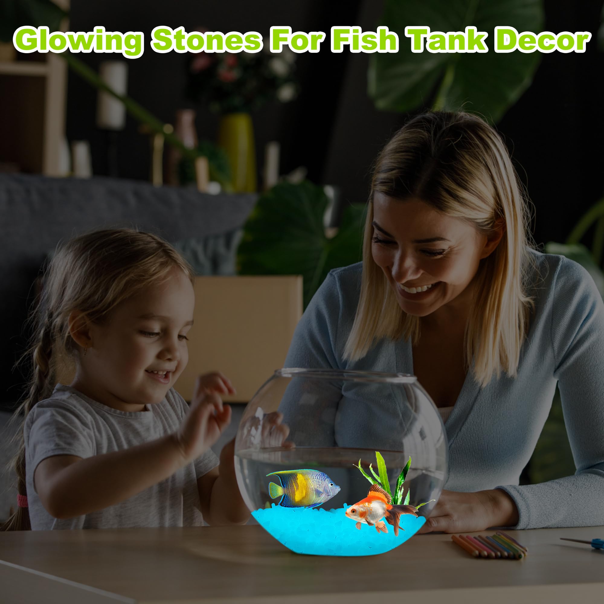 6000 pietre bianche luminose da 5-8 mm che si illuminano al buio da giardino, ciottoli che si illuminano al buio per esterni, ciottoli per acquario, rocce per giardino, sentiero, vialetto, cortile