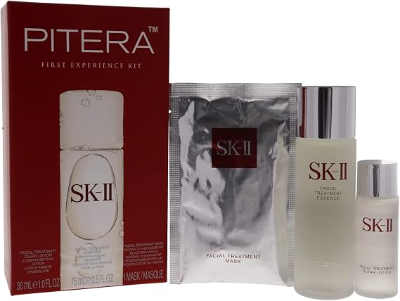 SK-II Pitera First Experience Kit For Unisex 3 Pc 2.5oz Facial Treatment Essence, 1oz Facial Treatment Clear Lotion, 1Pc Facial Treatment Mask