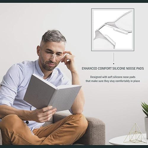 Miniatura 8 de Noble - Lentes de lectura ultra delgados y planos, delgados y flexibles, sin brazos (2 pares), comodidad mejorada, para lector de tamaño de bolsillo