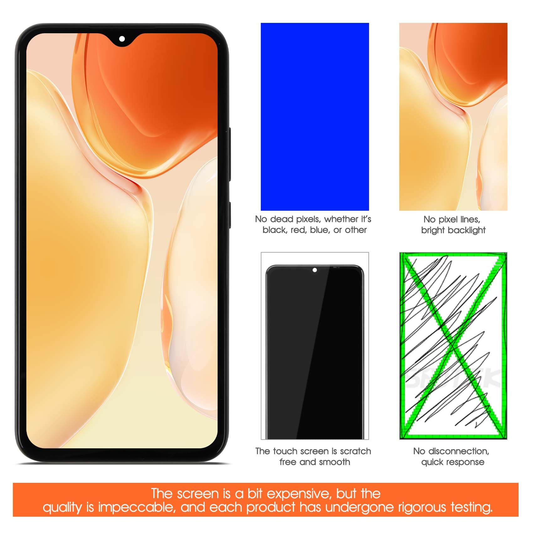 6.6" LCD Display per Samsung Galaxy A34 5G LCD Schermo per Samsung A34 SM-A346E SM-A346B Display Touch Screen Digitizer Assembly con Riparazione Strumenti con Cornice, Non Supporta Impronte Digitali