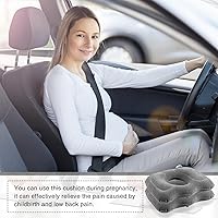 Vista 6 de Leinuosen 2 cojines inflables de asiento de 18.1 x 15.7 x 4.7 pulgadas, almohada de elevación portátil con forma de dona, almohada de hemorroides