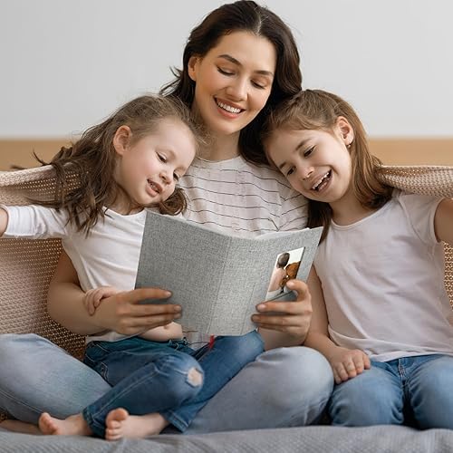 Miniatura 23 de Vienrose Álbum de fotos pequeño de 4 x 6 pulgadas, paquete de 2 mini libros de fotos con cubierta de lino, 26 páginas con capacidad para 52 Negro