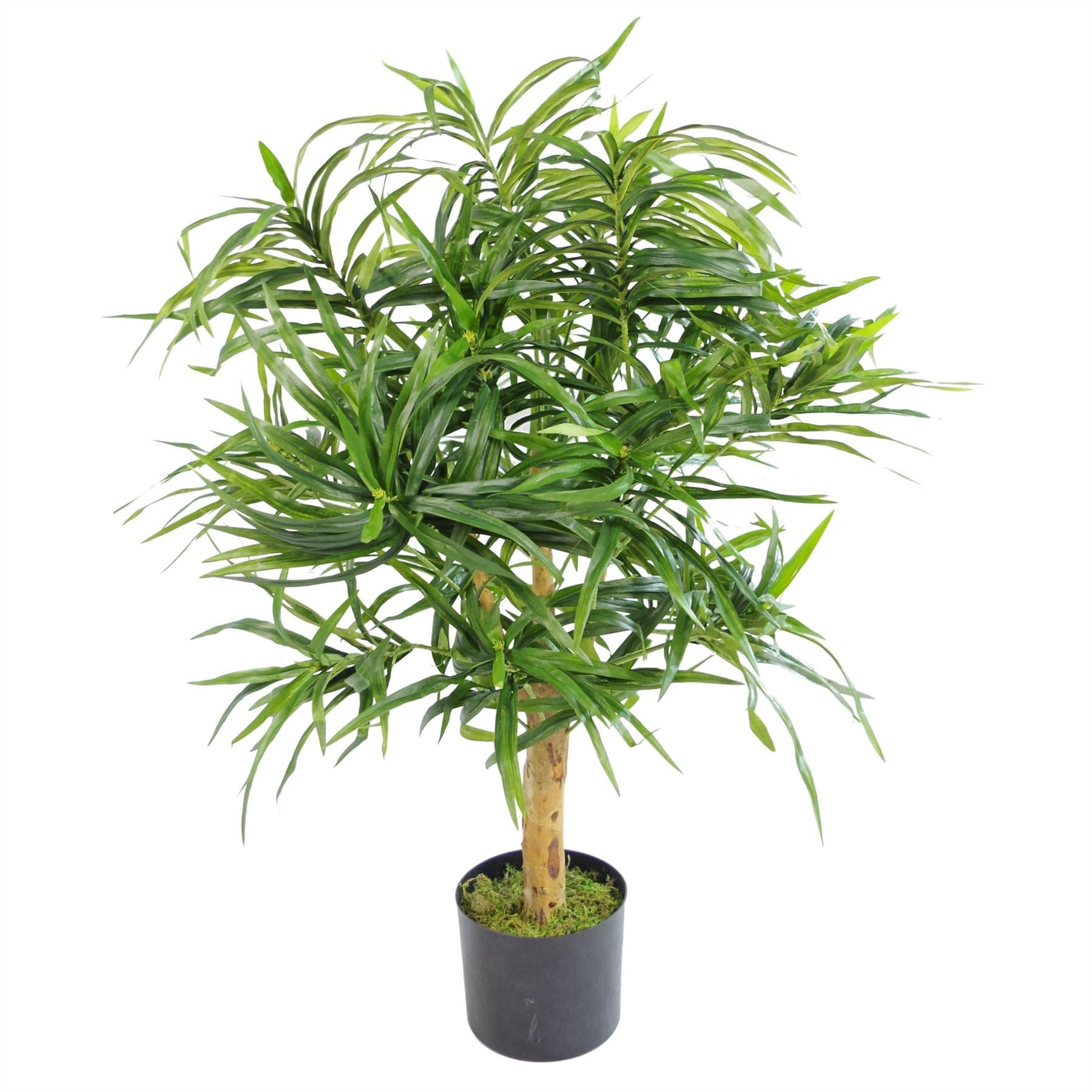 Botanik Dracaena Ficus Artificial Tree 3.3ft Green Natural Wood Trunk
