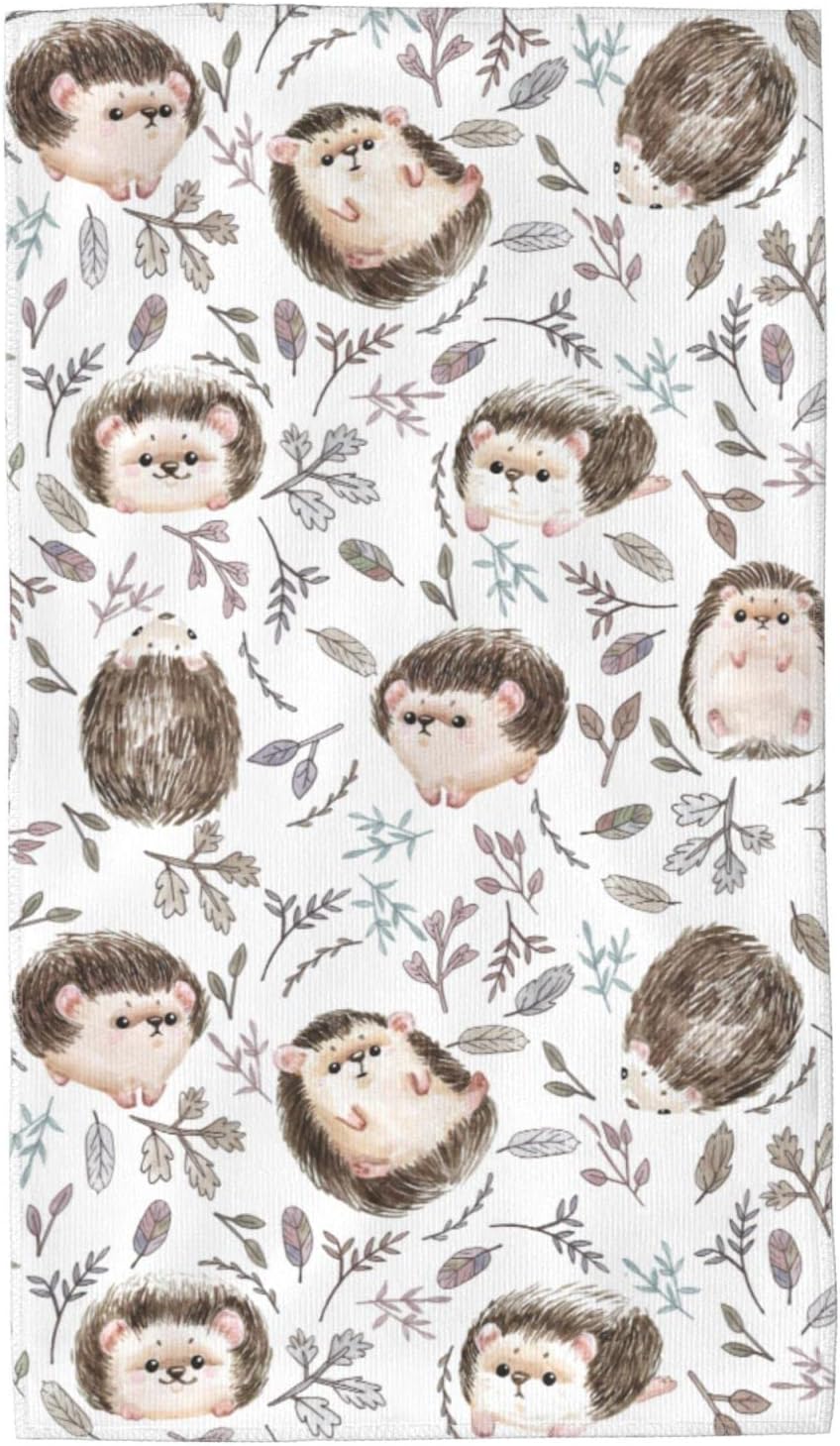 Hedgehog Pattern Hand Towels,Ultra Soft Highly Absorbent Bathroom Towel Kitchen Dish Guest Towel for Bathroom, Hotel, Gym and Spa(27.5" x 15.7")