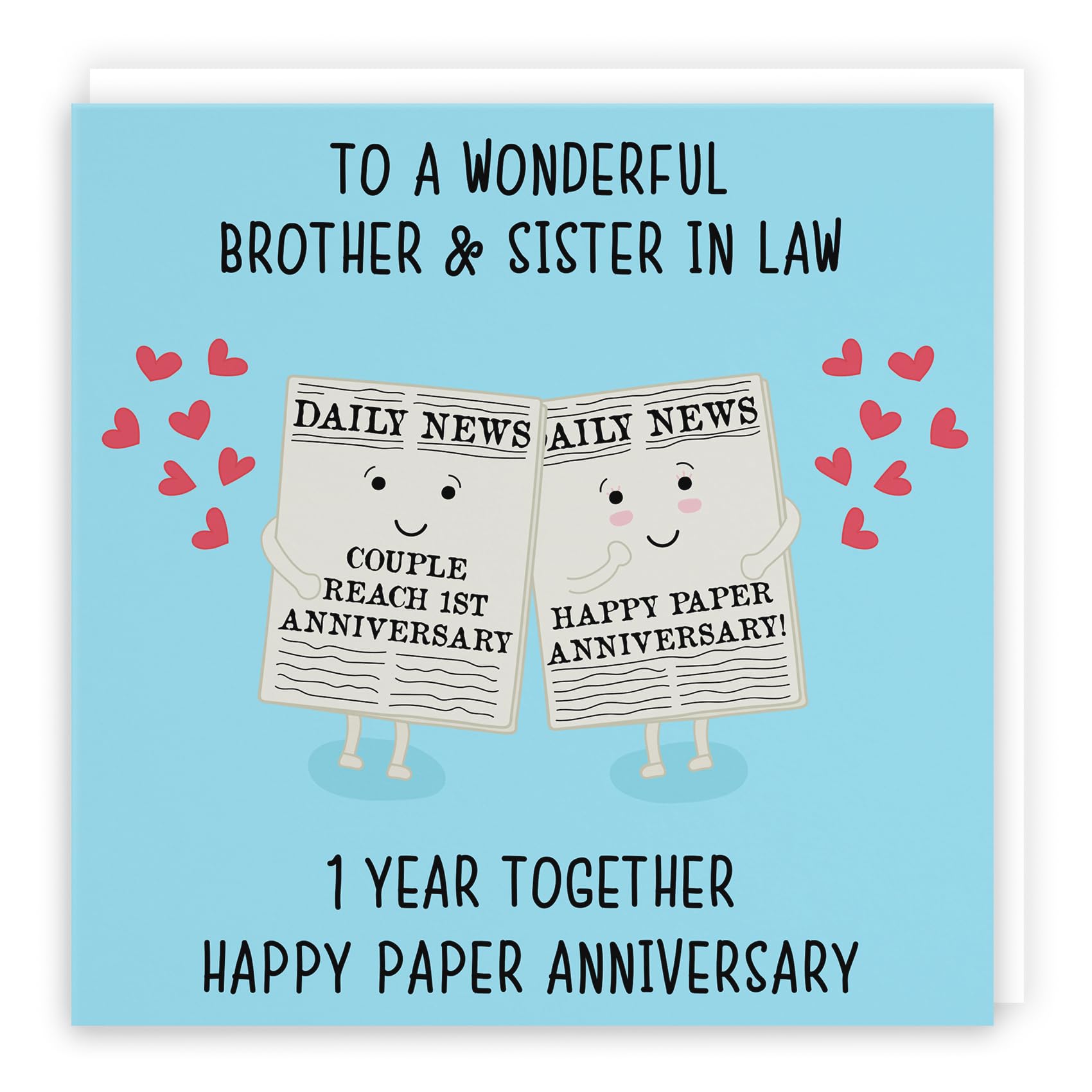 Hunts England, Brother And Sister In Law 1st Anniversary Card, Fun Cute Anniversary Card, 1 Year Together