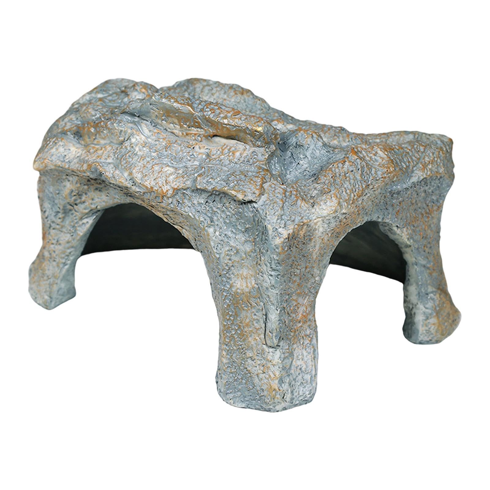 perfk Cachette pour Reptiles, Aquarium, Fausse Grotte rocheuse, abri, aménagement paysager, décoration d'aquarium, résine pour lézards, Amphibiens