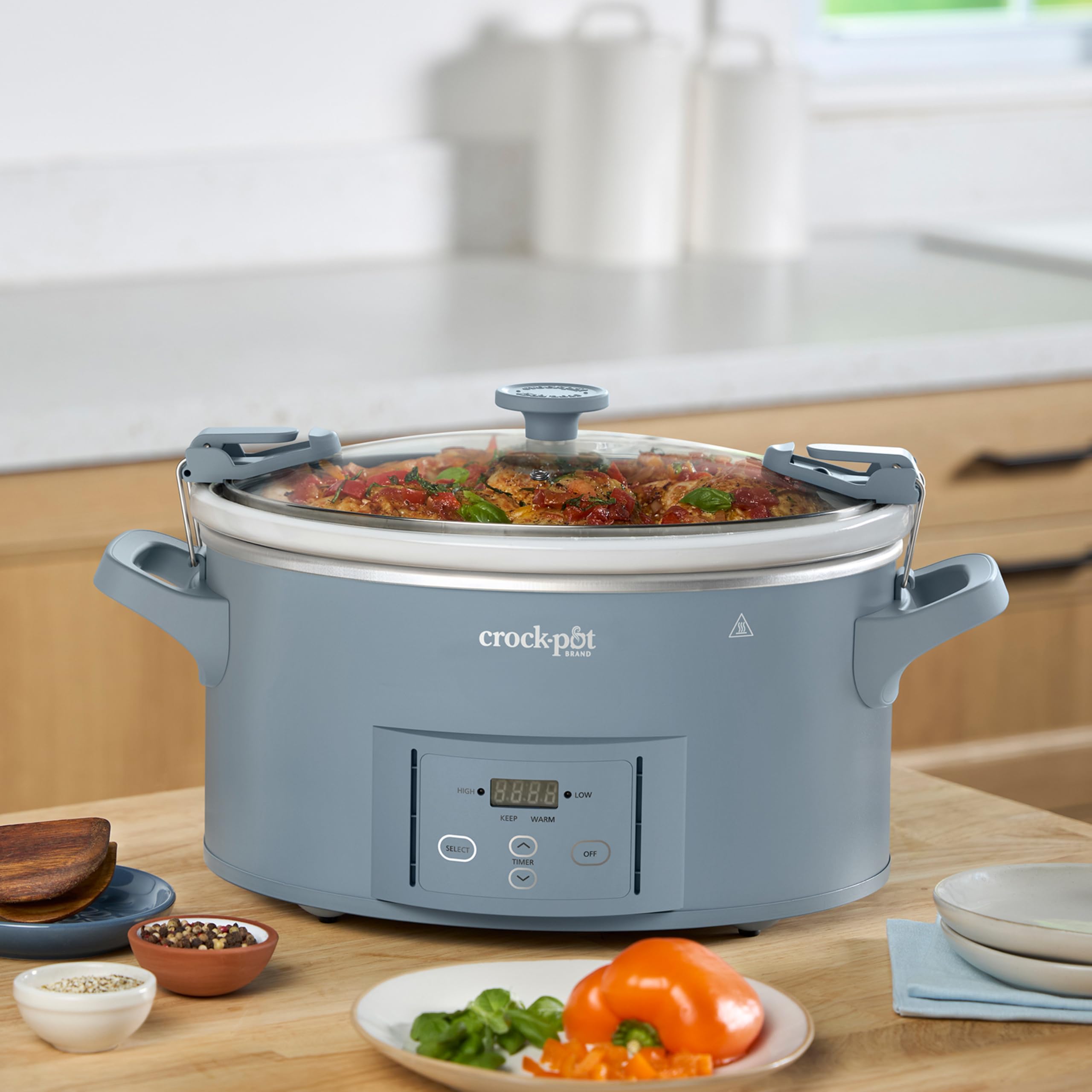 Crock-Pot Design Series - Pentola lenta programmabile, 2,7 l, colore: blu foschia mattutina