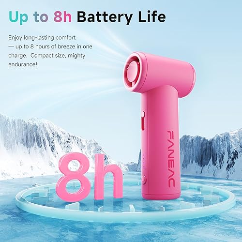 Miniatura 4 de Mini ventilador portátil de mano, motor sin escobillas, ultra delgado, control continuo, batería recargable de 2500 mAh hasta 8 horas, ventilador