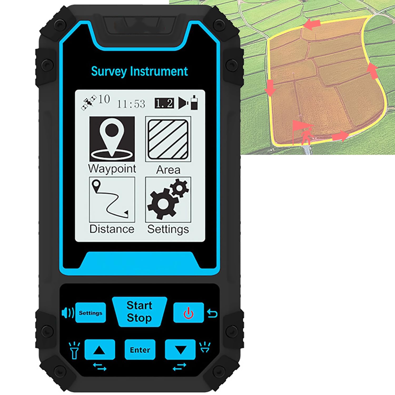 S8 miernik lądowy, ręczny sprzęt pomiarowy GPS, wysoka dokładność, funkcja nawigacji, kolorowy ekran LCD 2,4 cala, do pomiaru wysokości, nawigacji pozycji, rejestrów podróży