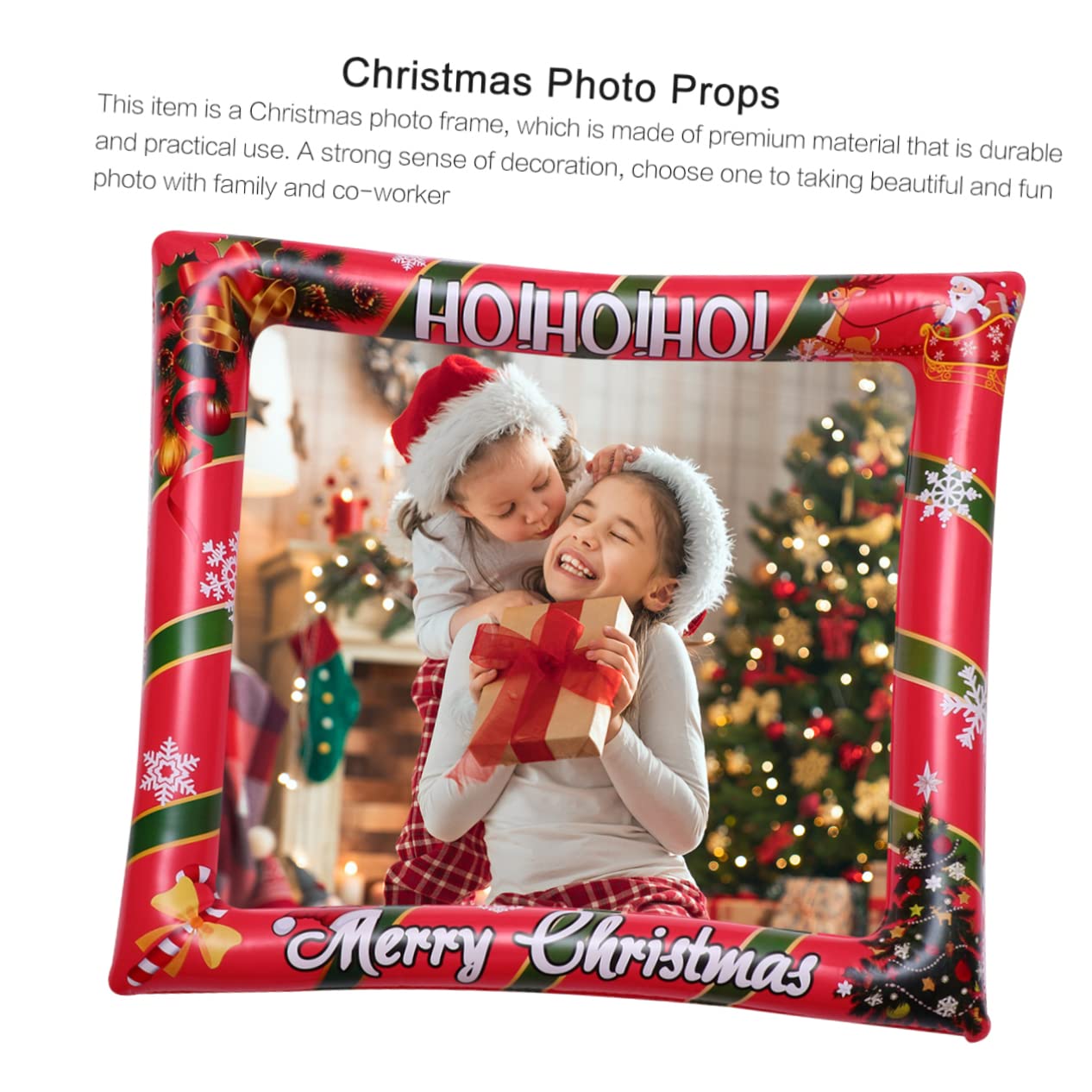 PRETYZOOM 3 STK Aufblasbare Fotorahmen-fotorequisiten Weihnachts-Selfie-Requisiten Weihnachtsmann Weihnachts-Selfie-fotorahmen Urlaub Fotoautomat Requisiten Weihnachtsbedarf Rot Das Haustier
