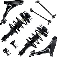 Vista 404 de Detroit Axle - Kit de puntales delanteros para Ford 2000-2004 Focus 2 puntales con muelle helicoidal 2 brazos de control inferiores con rótulas 2001