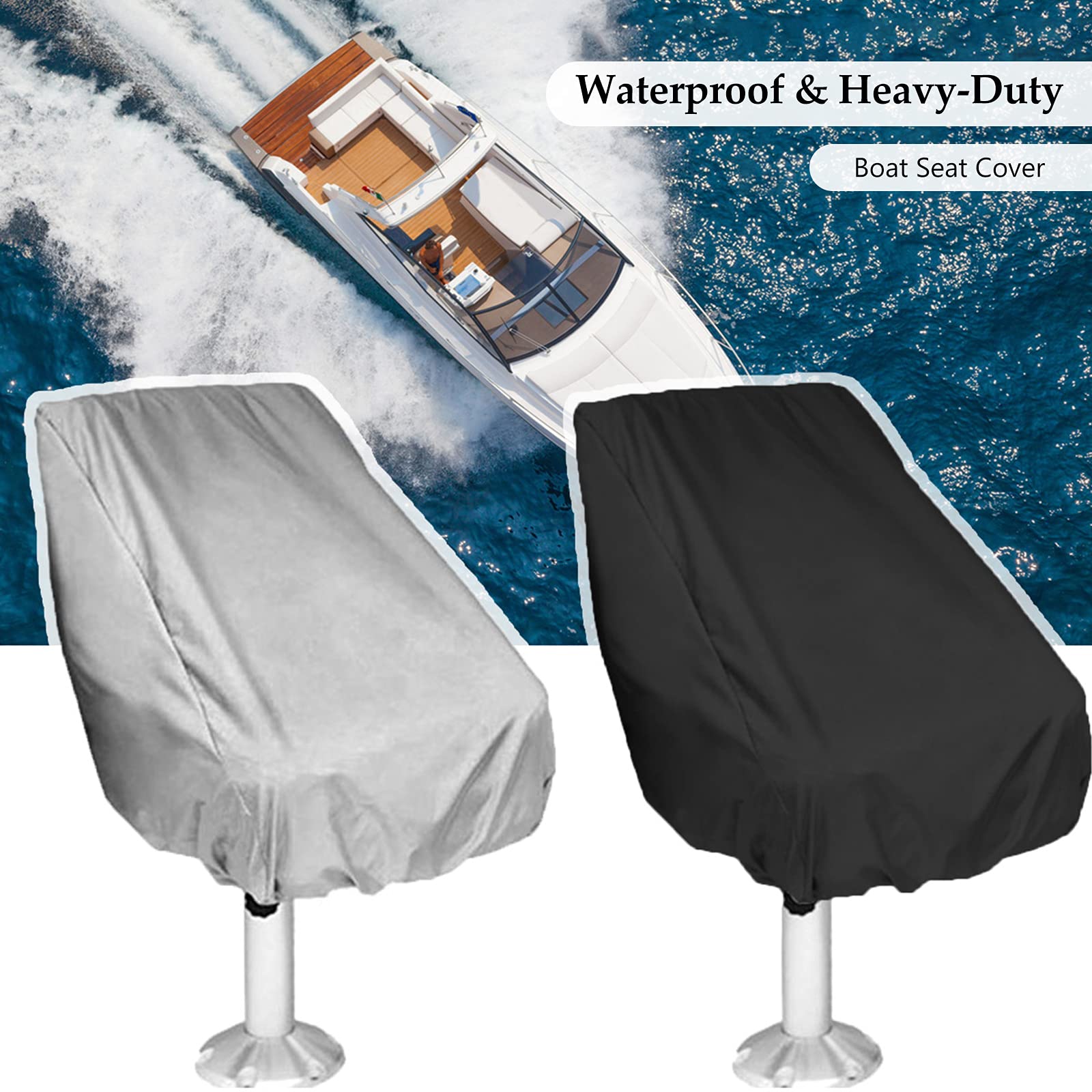 Bootssitzbezug, wasserdicht, strapazierfähig, wetterbeständig, Stuhl-Schutzhülle, Outdoor-Stuhlbezug, Bootsbank, Stuhlsitzbezug, Oxford-Tuch, vollständiger Schutz, Stuhlbezug