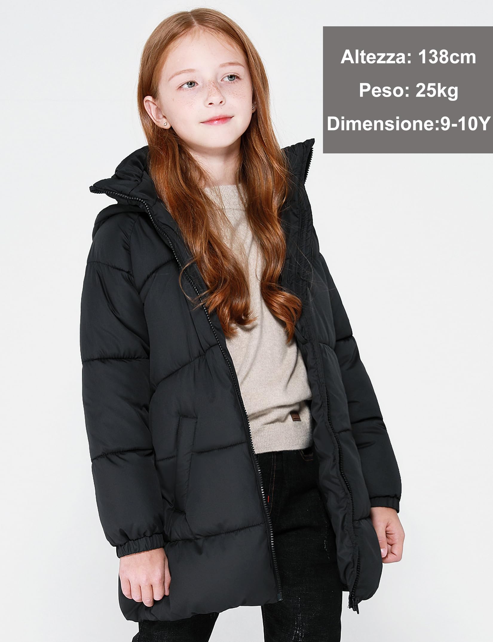 maoo garden Piumino Pesante Imbottita Inverno Cappotto Bambina e Ragazza Foderata in pile Spesso Resistente all'acqua