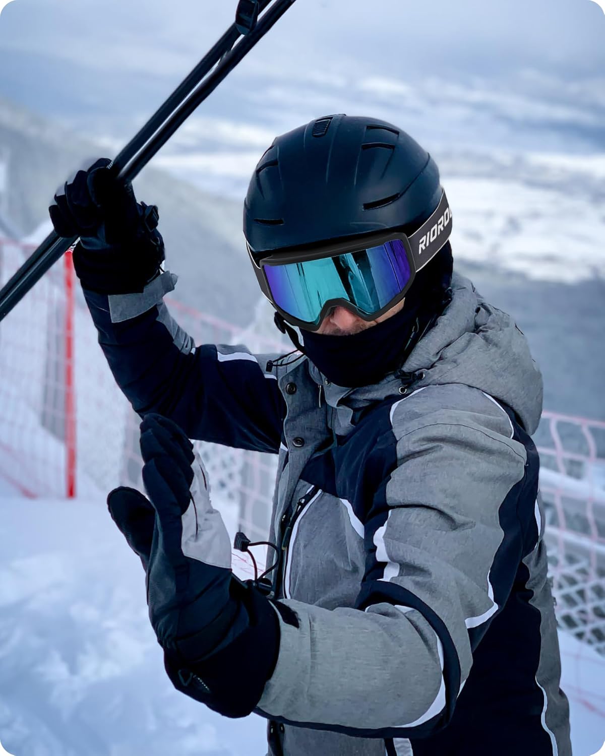 Ski/Snowboard Goggles for Men Women, OTG Snow Goggles Anti Fog 100% UV Protection Snowboarding Goggles - Image 6