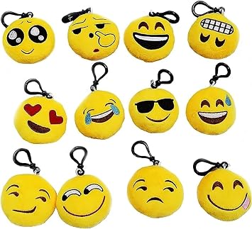 Emoji Keychain Mini Cute Plush Pillow 20 Pieces Emoji Keychain Emoji Party Favors Emoji Keychain Birthday Party Home Decoration Class Reward
