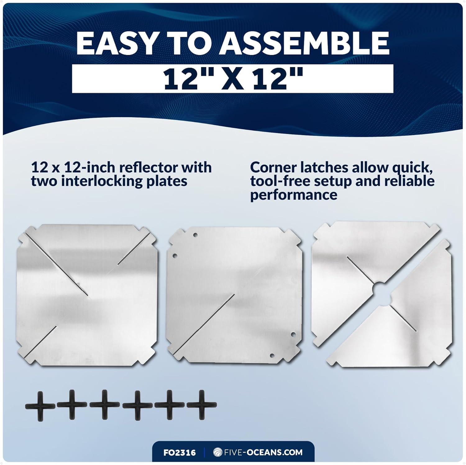 Five Oceans 12 x 12-Inch Radar Reflector, Aluminum, Marine Reflector for Small to Medium-Sized Powerboats, Fishing Boats, Inflatables and Rigid Inflatable - FO2316 6 71rEcaSW7jL. AC SL1500