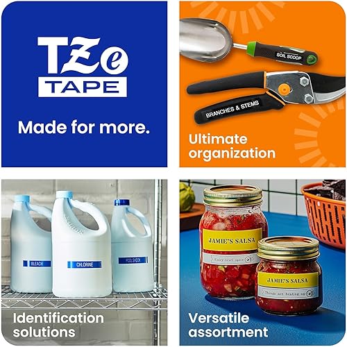 Miniatura 188 de Brother - Cinta de etiquetas laminadas P-touch M31, prémium, 0.47 pulgadas de ancho x 26.2 pies de largo, negra sobre transparente mate Negro sobre