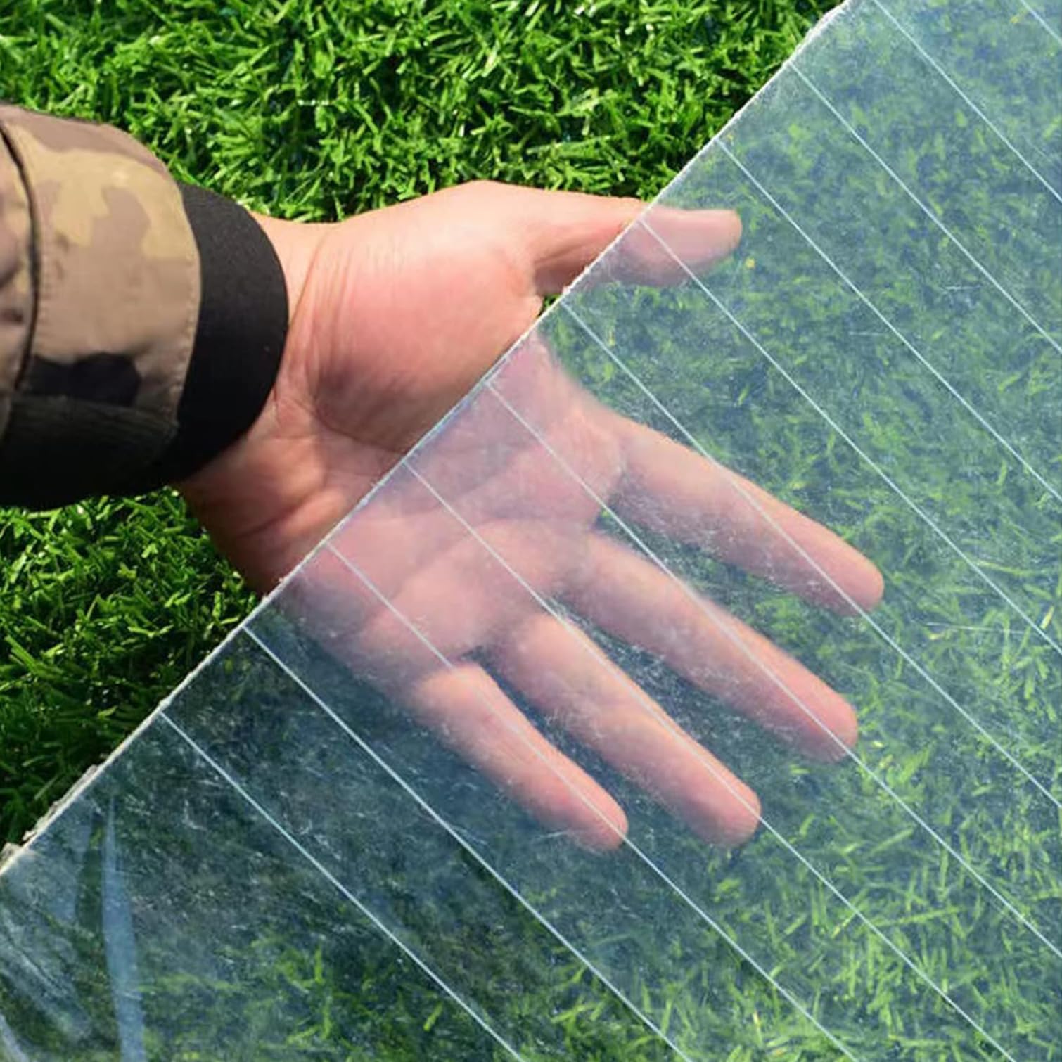 Hoja de Policarbonato para Techos,Placa de Invernadero Transparente,Panel de Fibra de Vidrio 0,8mm,Cubiertas de Techo Aislamiento a Prueba de Lluvia,para Jardín Al Aire Libre (0.8x4m)