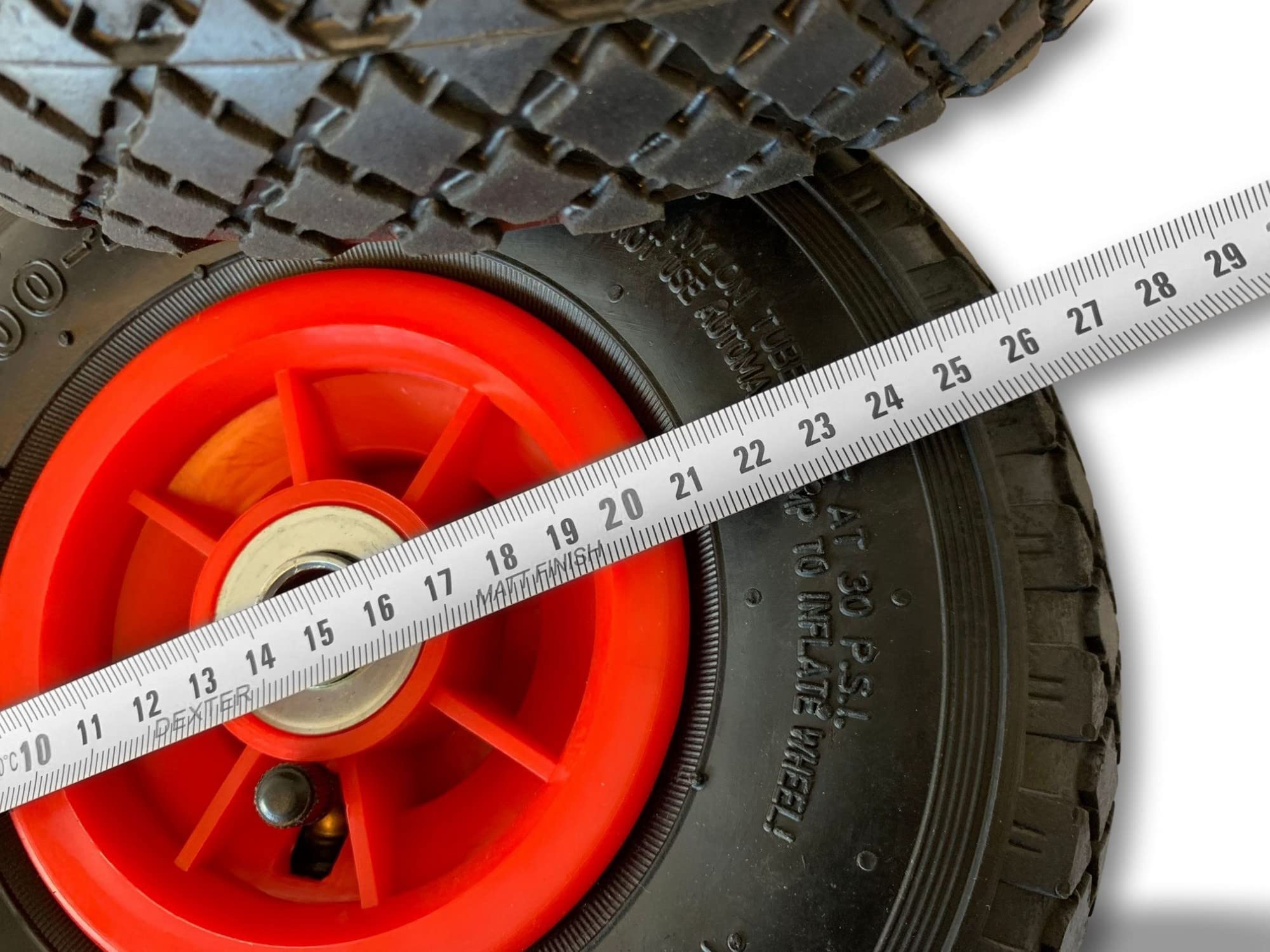 Kibros Set 2 roues gonflables pneumatiques Ø 260×75 mm alésage 16 mm | Moyeu PP symétrique à roulement à rouleaux, axe alésage 16×85 mm, brouette et chariot de jardinage.